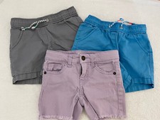 Lot of 3 Cat  Jack Girl  s Shorts - Size XS 4-5 Lavender, Blue, Gray
