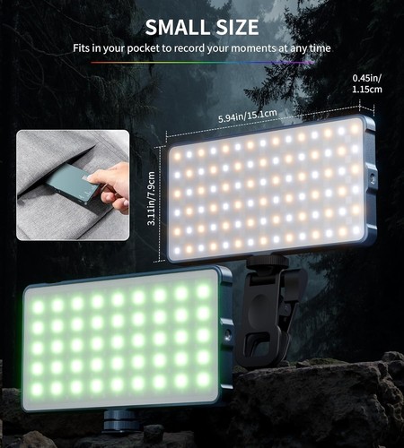 Portable RGB Camera Light with 2500K-9900K Adjustability for All Devices - 第 10/10 張圖片