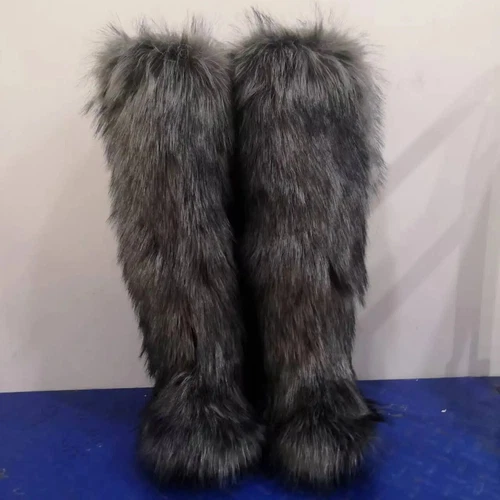 Bota de Piel Mongolia Fábrica Invierno Damas Caliente Zapatos para Nieve Botas de Piel Sintética Bota Larga - Imagen 41 de 47