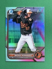 2022 Bowman Chrome MAIKOL HERNANDEZ 1ST BOWMAN AQUA/PINK VAPOR /125 #BCP-155