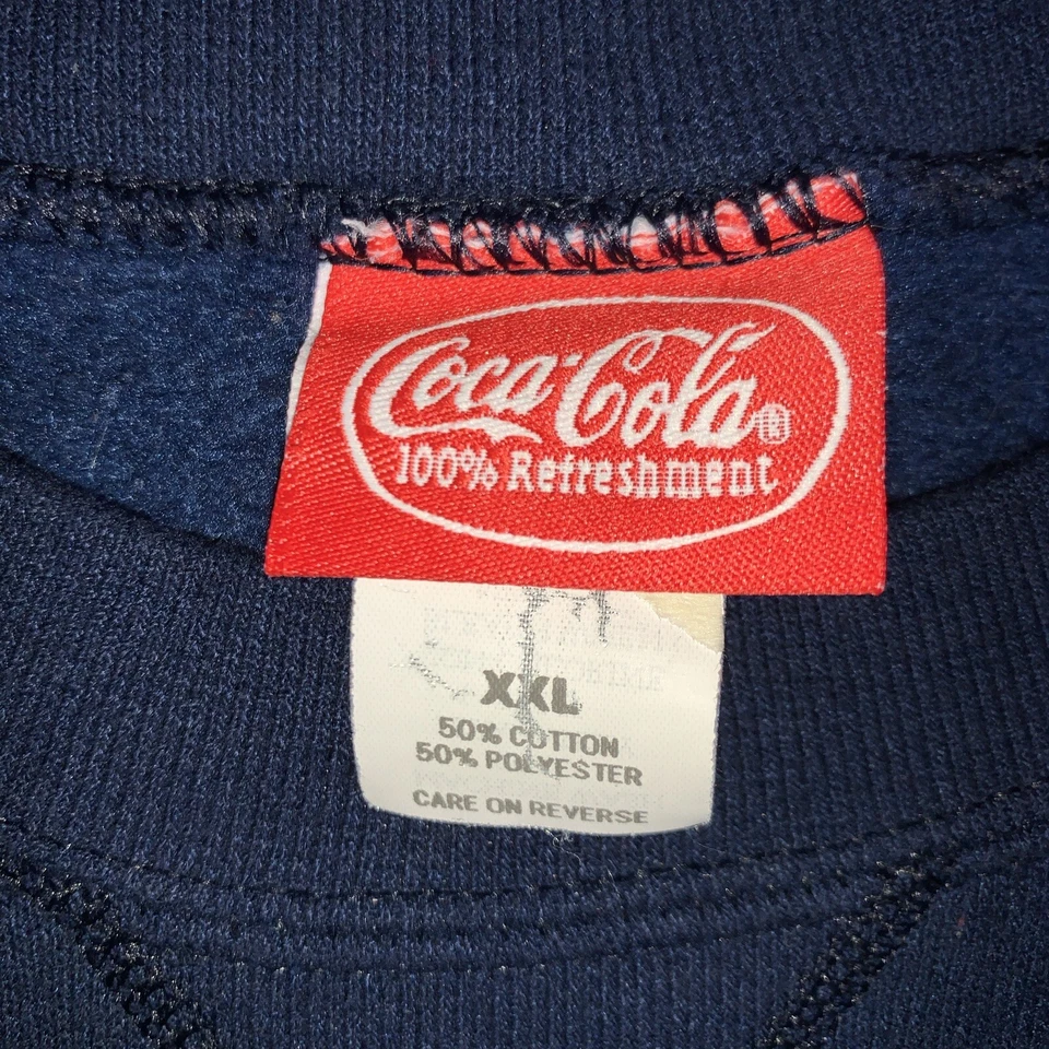 Sudadera Vintage Años 90 Coca-Cola Cuello Redondo Adulto 2XL Pullover Chino Spellout Foto 3 de 4