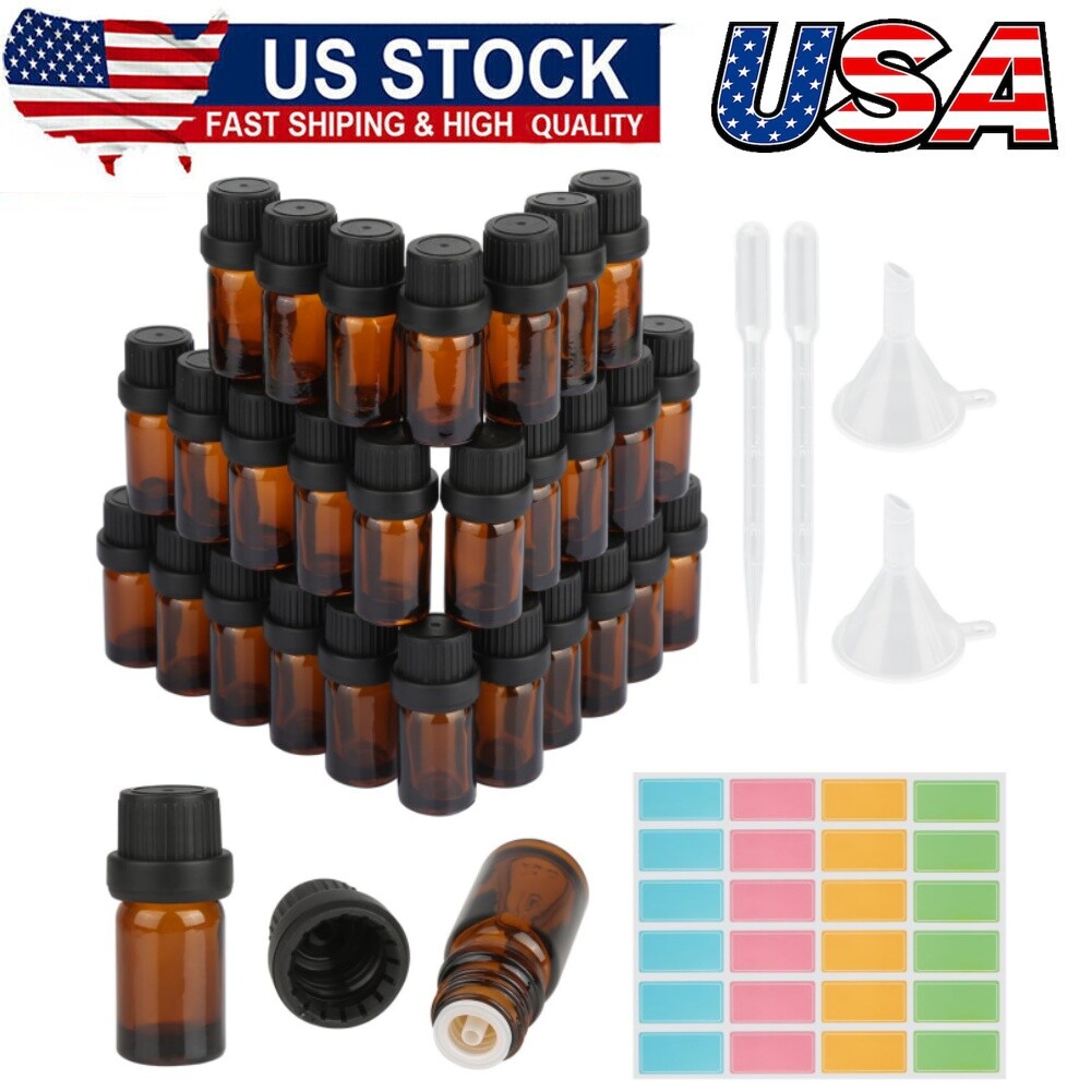 Pipette Bottle,Brown Glass Bottle,Dropper Bottle with Dropper,Funnel and Label