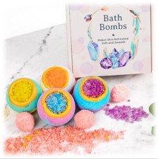 Bath Bombs Gift Set 4pcs, All Natural Organic Bubble Home Spa Set