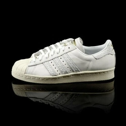 NUEVO Adidas BY9075 Originales Superstar Años 80 Reptil Serpiente Cuero Zapatos Para Mujer 5.5 Foto 2 de 4