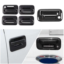 5PCS Exterior Door & Tailgate Handle Covers Kit For Ford F150 09-14 Carbon Fiber