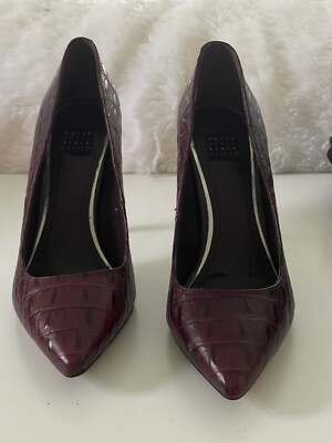 WHITE HOUSE BLACK MARKET Olivia port heels Size 6M BURGUNDY EUC | eBay