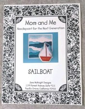 June McKnight MOM  ME SAILBOAT Child Beginner Learn Needlepoint Canvas  Chart