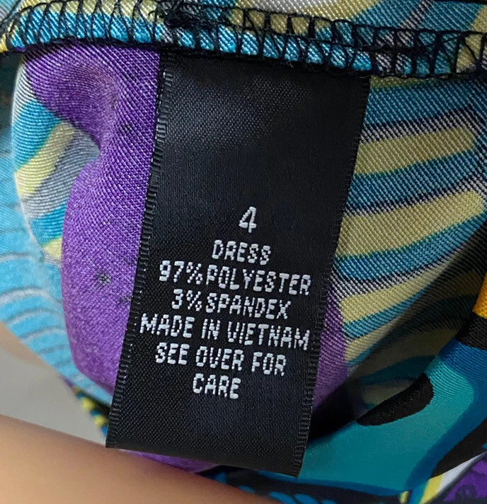 Abito Alyx Limited viola blu giallo paisley senza maniche floreale con zip taglia 4