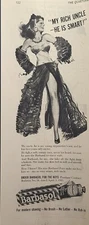 Barbasol Shaving Cream Rich Smart Uncle Latin Carmen Girl Vintage Print Ad 1944
