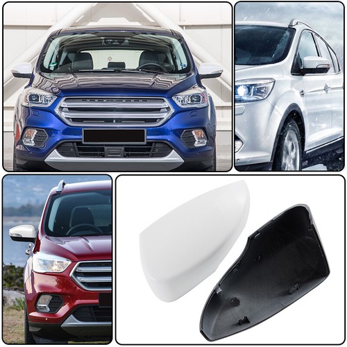 2x Tapas de cubierta de espejo retrovisor con superposición lateral blanca para Ford Escape 2013~2019 con señal de giro - Imagen 2 de 12