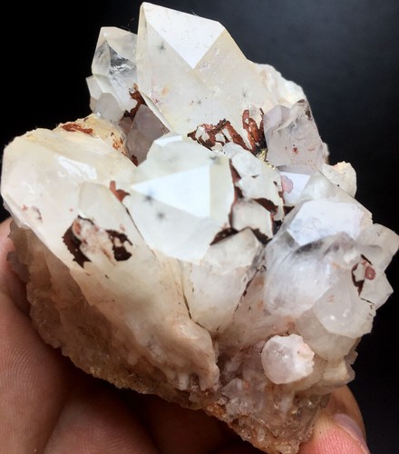 190gRARE Natural Hollandite Star Quartz CRYSTAL Cluster Point&Trapiche Hair O380 - Picture 5 of 11
