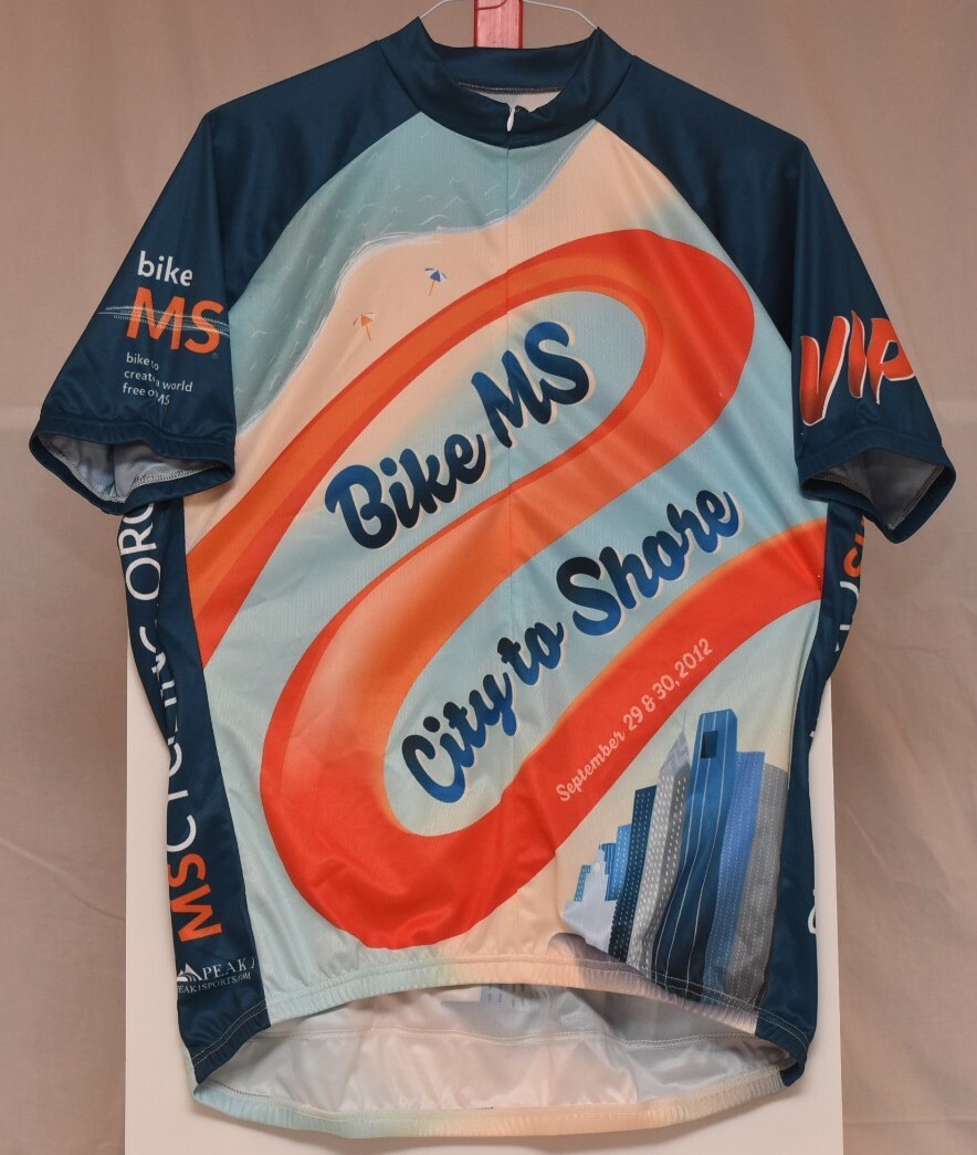 Bike MS: City To Shore NEW 2012 VIP Unisex Peak Cycling Jersey Size Large