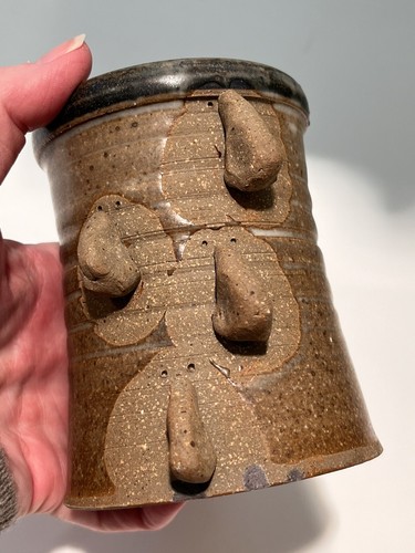 Vintage Bruce Montgomery Potlatch Pottery Mug Cup Set 2 Mid Century Nose Tennis - Picture 8 of 24