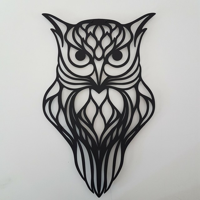 Owl Metal Wall Art, Laser Cut Metal Wall Decor, Bird Wall Art Animal