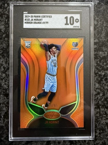 2019-20 Panini Certified Mirror Orange #152 Ja Morant RC #/99 SGC 10 Gem Mint