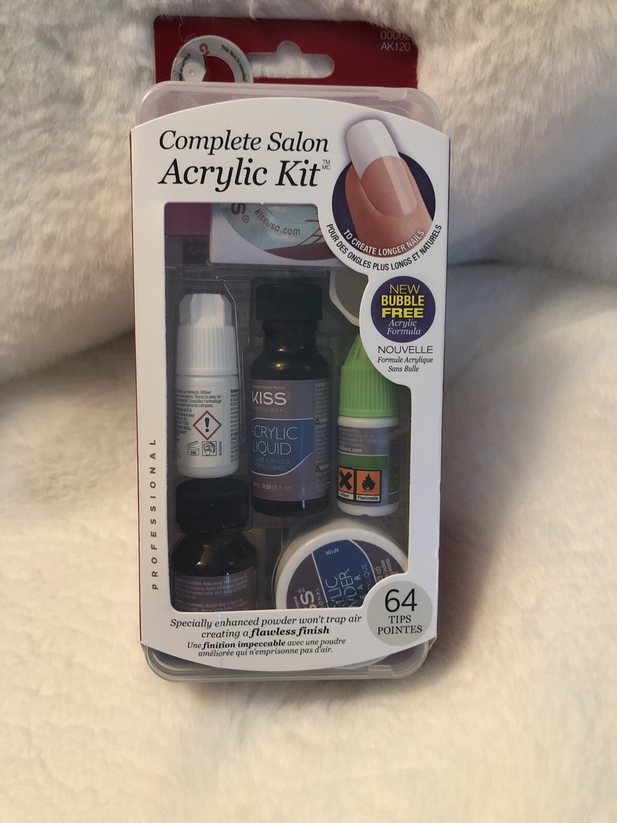 HUGE Kiss Complete Salon Acrylic Nail Care Manicure Set Kit 64 Tips NEW Sealed eBay