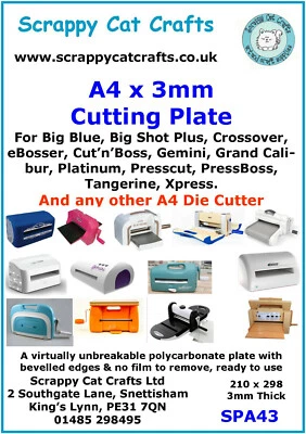 SCRAPPY CAT Cutting Plate A for Big Blue & Other A4 Die Cutting Machines : SPA43 2