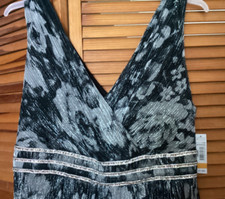 R M Richards Black Silver Metallic/Rhinestone Embellished Gown -SIZE - 16W