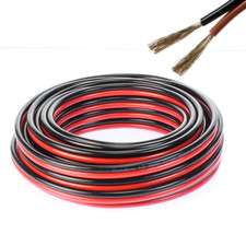 12 AWG True Gauge Zip Cable Speaker wire red black stranded power ground 25 FT