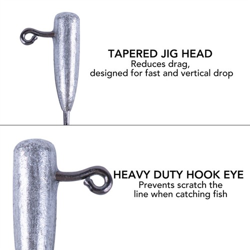 20pcs/lot Lead Head Jig Hooks 1.5g Carbon Steel Fishing Hook Bass Carp Crappie - Picture 2 of 6