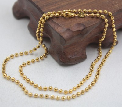 Pure 18K Yellow Gold Necklace Women 