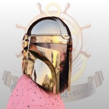 Elmetto mandaloriano in ottone | Elmetto da film Star Wars con cinturino | El...