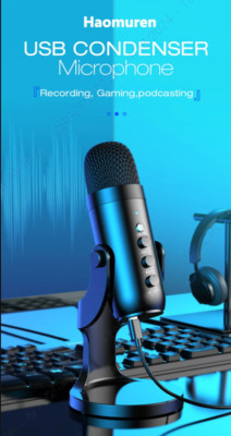USB Microphone for PC Mac-Gaming, Recording, Streaming, Podcasting 360 Rotating