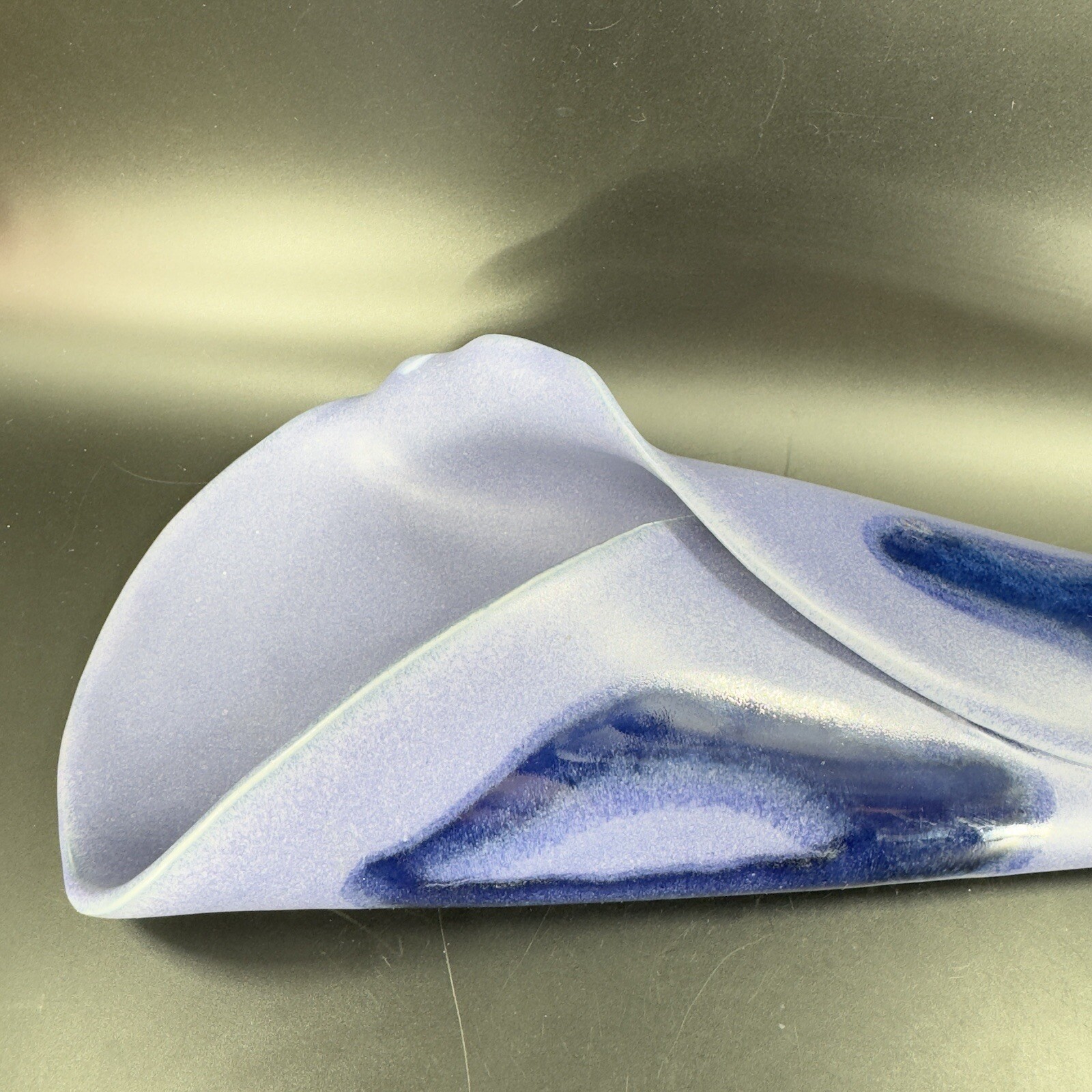 HILBORN Canada Art Pottery Vase Wall Pocket Ceramic Light Purple Blue 15inch