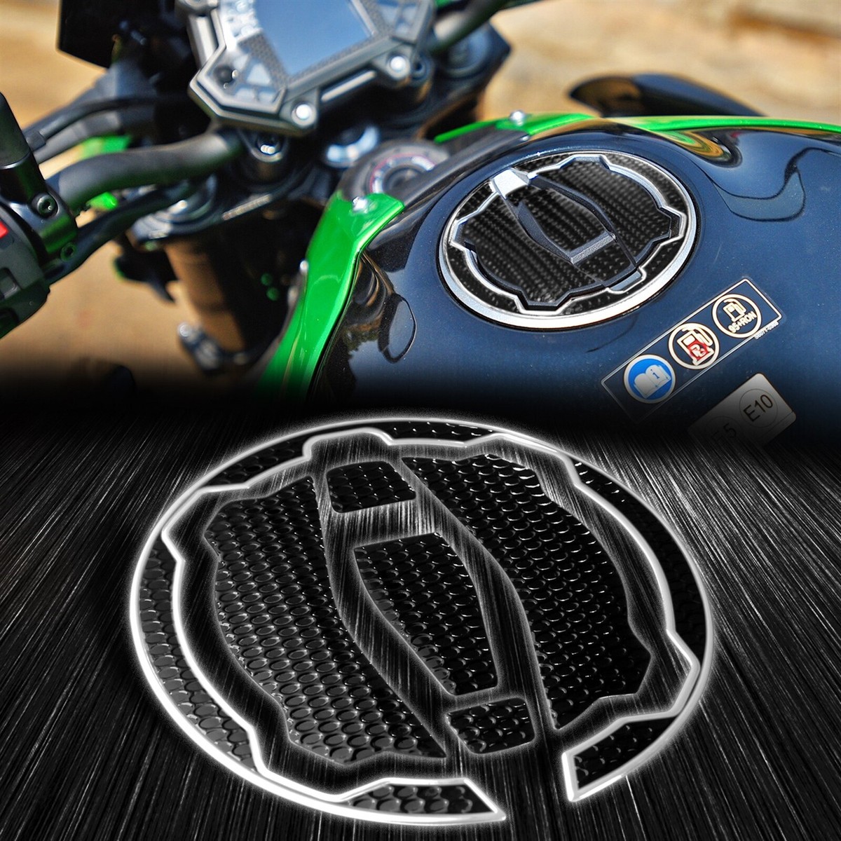 Gas Tank Fuel Cap Cover Decal Pad Ninja ZX6R 650/400/Z650/Z900/KLX