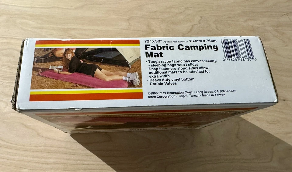 Intex Fabric Camping Air Mattress 72" x 30" Pink Retro Vintage NEW SEALED!! - Image 4 of 4