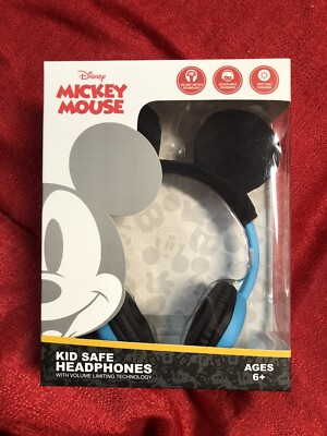 Disney MICKEY MOUSE Plush Ears Headphones Kid Safe Over-the