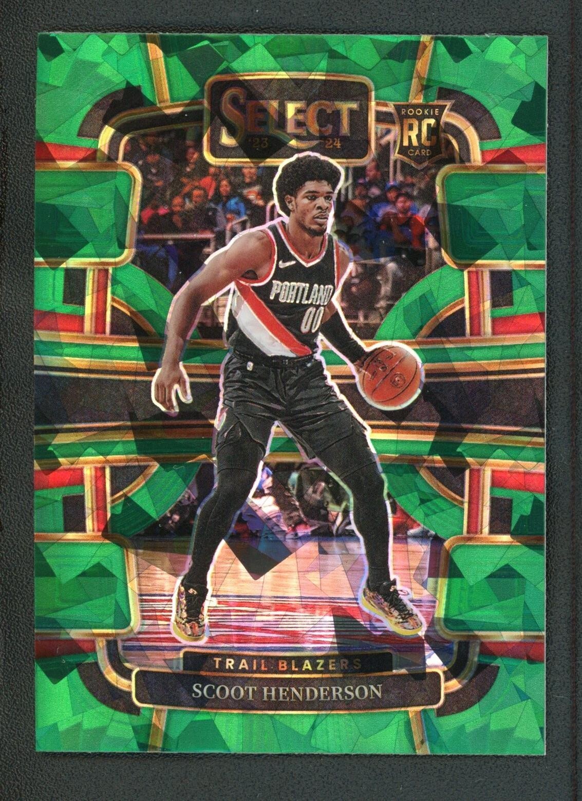 2023-24 SCOOT HENDERSON PANINI SELECT CONCOURSE ICE CRACKED GREEN ROOKIE RC #77