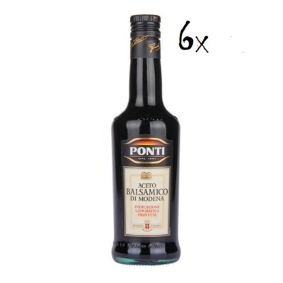 6x Ponti Aceto balsamico di Modena IGP Essig Sauce Würzsaucen 500ml Aci. 6%