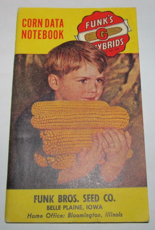 Vintage Agriculture Funk's Hybrids Corn Data NoteBook 1949 Belle Plaine, Iowa IA