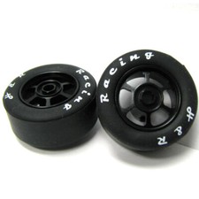NEW H R Racing HR1356 6 Spoke 12mm Black Wheel with Silicone Tire 2 1:24 Slot