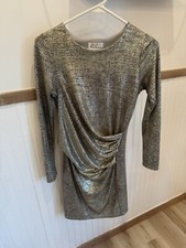 NEW Blue Blush Black Gold Silver Long Sleeve Dress Size Small