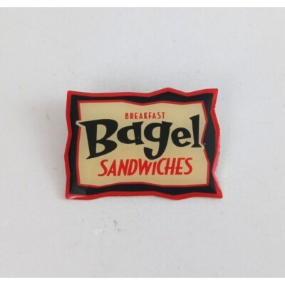 Vintage Breakfast Bagel Sandwiches McDonald's Employee Hat Pin