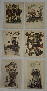 6 Vintage Hummel Blank Note Cards ~ 1942 ~ Unused No Envelopes