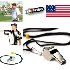 Stainless Steel Sports Whistle 1.9 Inch with Lanyard for Lifeguards and Coaches