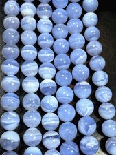 AAA Natural Blue Lace Agate Stone Beads, 6mm 8mm 10mm Per Strand 15 Inches Size