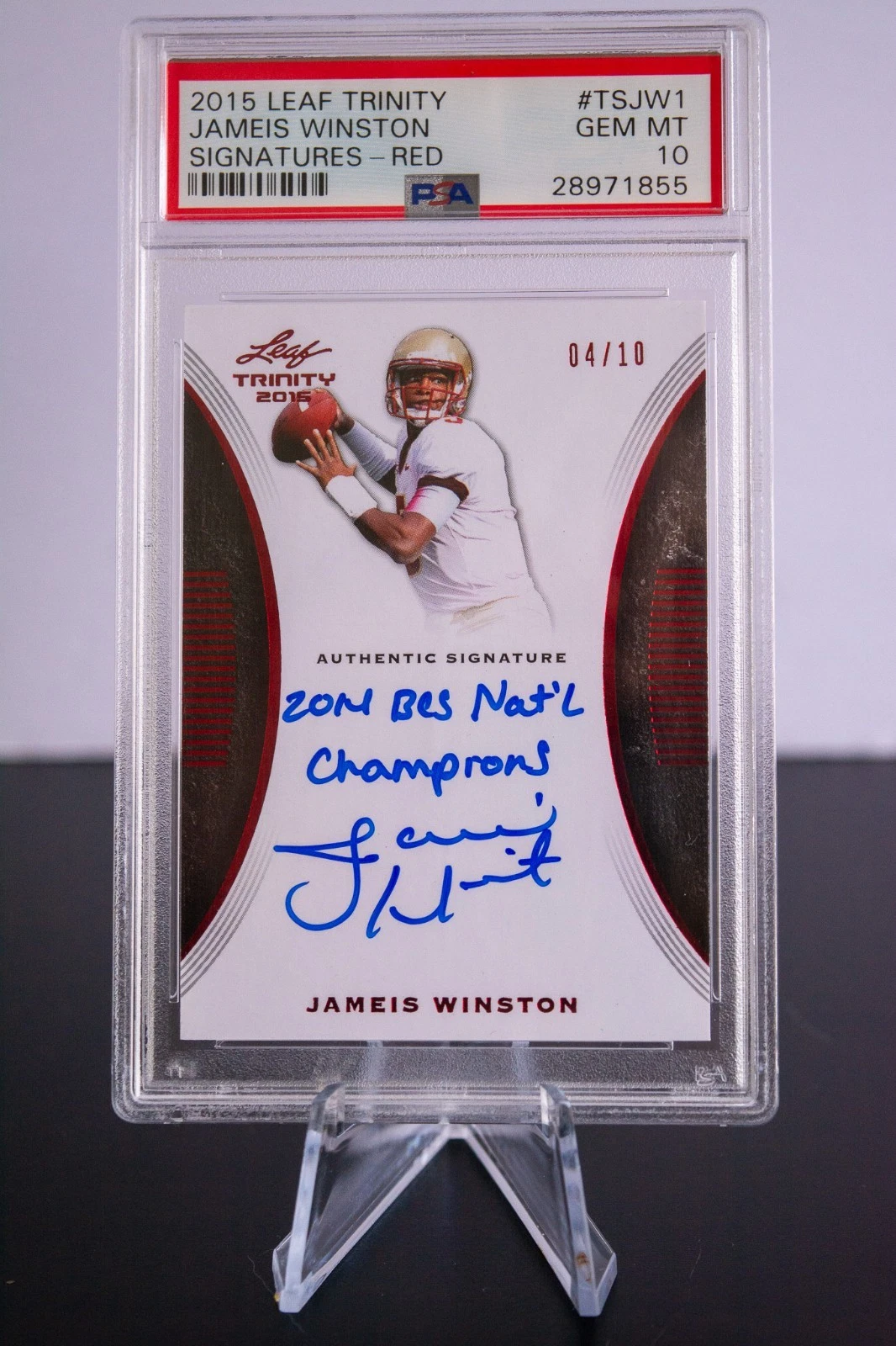 Jameis Winston Leaf Trinity Signatures #TSJW1 Red