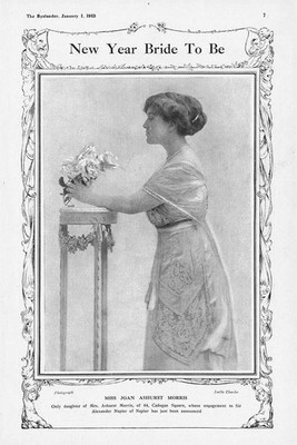 JOAN ASHURST MORRIS Verlobt mit Sir Alexander Napier - Antiker Druck 1913