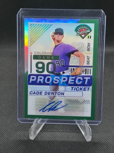 2024 Panini Prospect Edition - Cade Denton #142 Green Prizm Signatures (AU, RC)