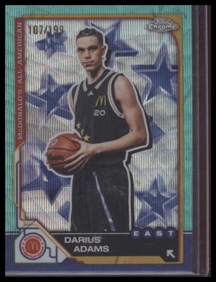 2025 Topps Chrome McDonald's All American #2 Darius Adams Teal Wave #/199