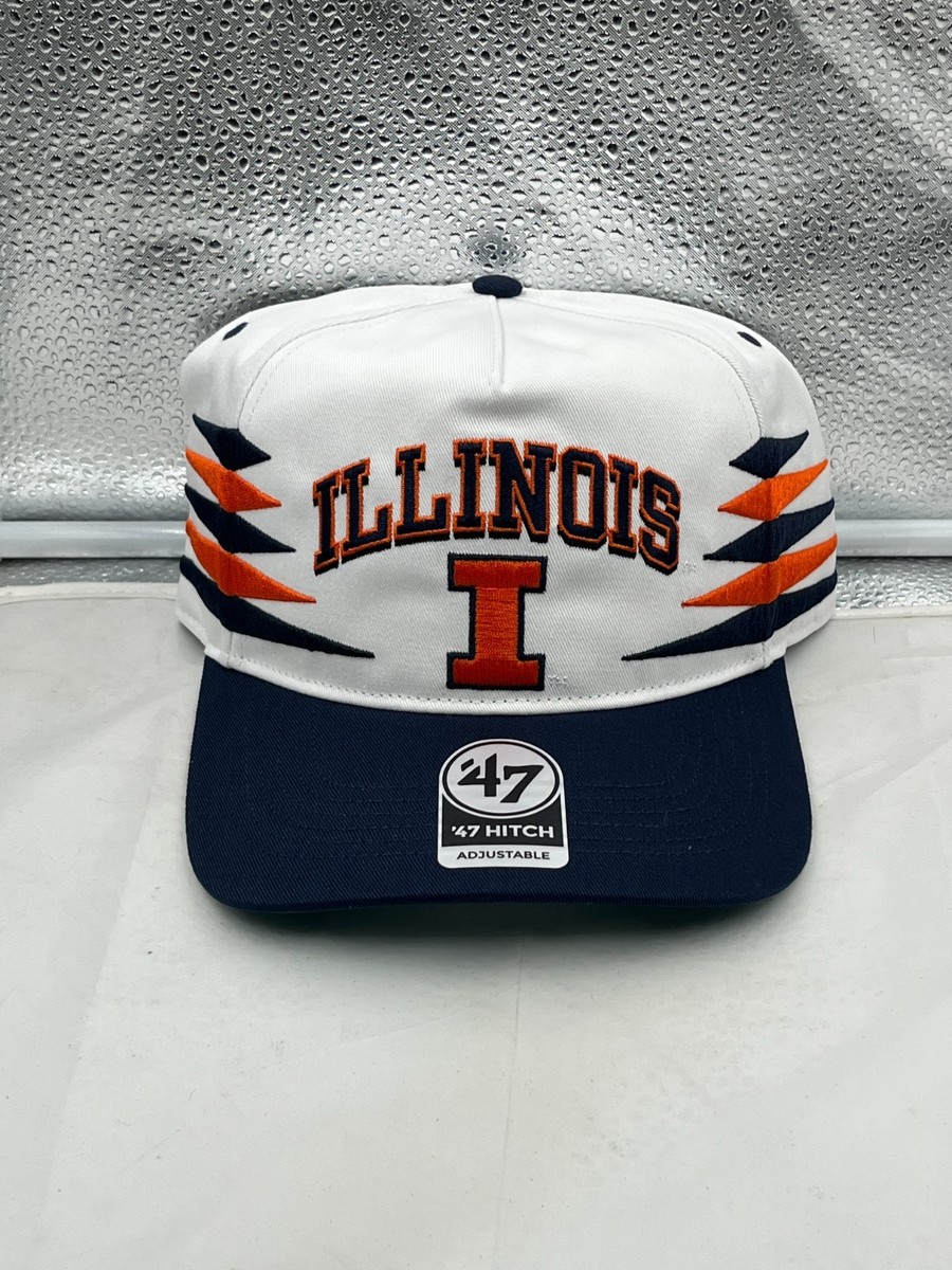 Desert Cactus University Of Illinois Baseball Hat – Fighting Illini Embroidered Adjustable Cap, Washed Cotton (White) - View #3