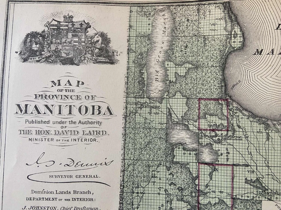 Colored MAP OF THE PROVINCE OF MANITOBA, CANADA - 1877 (Page 143) - Image 2 of 4