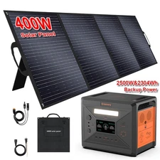 G2500 Portable Power Station 2500W/2304Wh Solar Generator with 400W Solar Panel