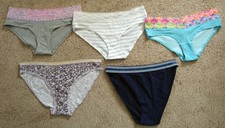 Lot of 5 Victoria's Secret M Vintage Cotton Bikini Hipster Hiphugger Lace Modal