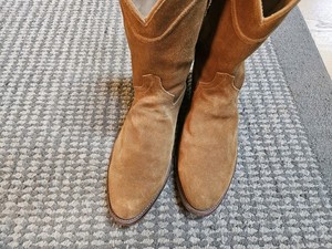 Tecovas Brown Rufout Roper Calf High Cowboy Boots 14ee used