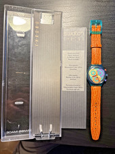 Swatch Chrono Nuovo Sound SCL102 1993 Vintage Orologio da polso Anni 90 Crono